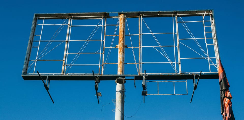 Broken billboard